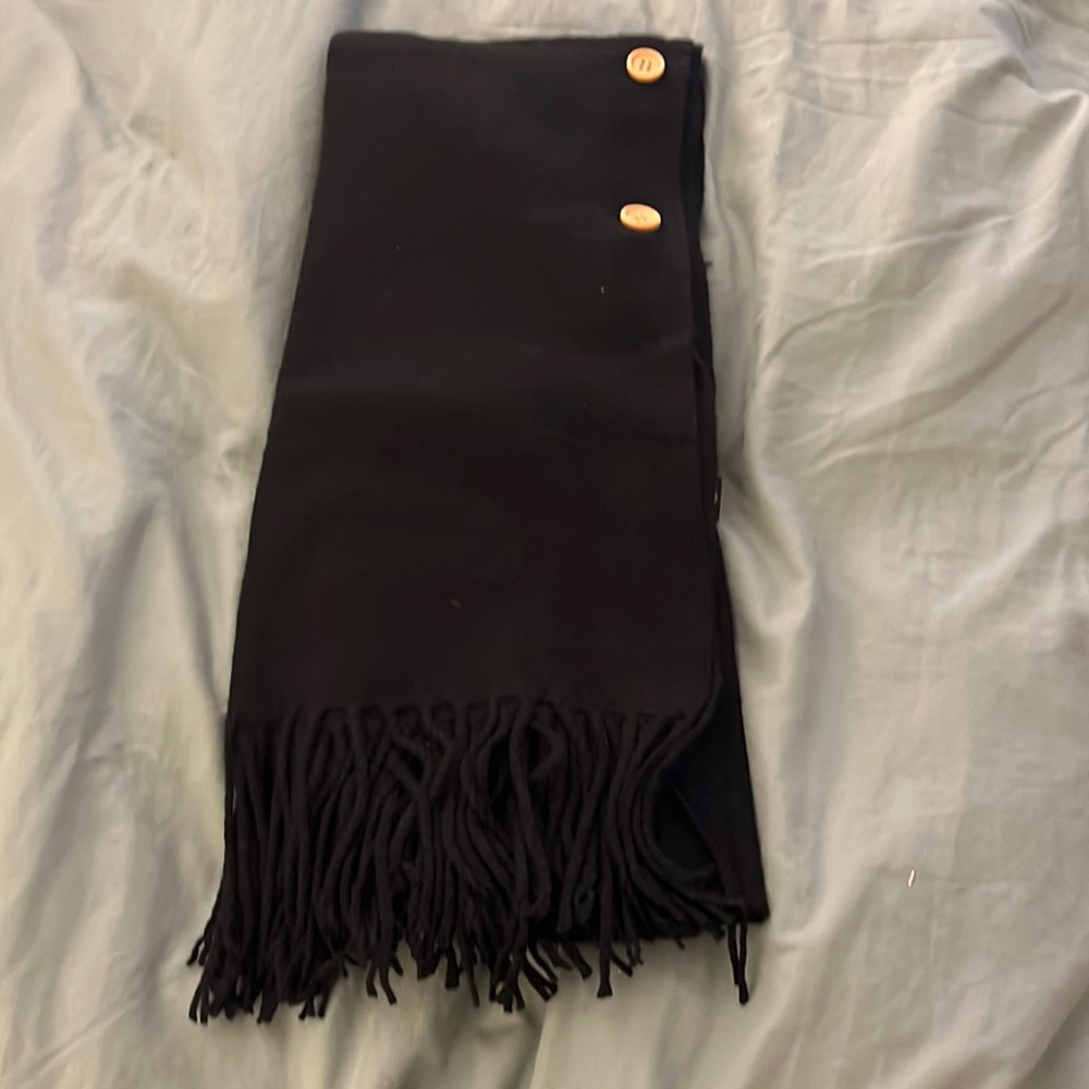 Button up fringe pancho / scarf